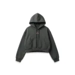 Vintage Fleece Cropped Hoodie Autumn Winter Warm Pullover Top | Pinknino