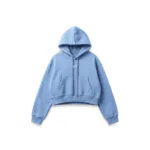 Vintage Fleece Cropped Hoodie Autumn Winter Warm Pullover Top | Pinknino