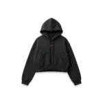 Vintage Fleece Cropped Hoodie Autumn Winter Warm Pullover Top | Pinknino