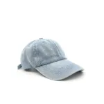 Vintage Solid Denim Baseball Cap Unisex Minimalist Sun Protection Hat | Pinknino